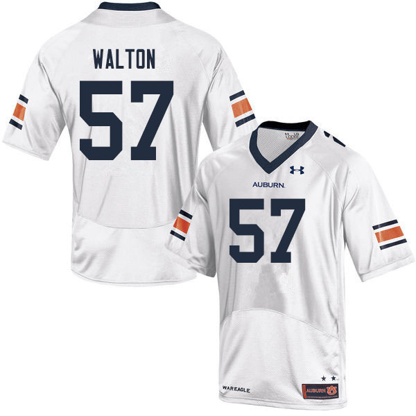 Men #57 Brooks Walton Auburn Tigers College Football Jerseys Sale-White